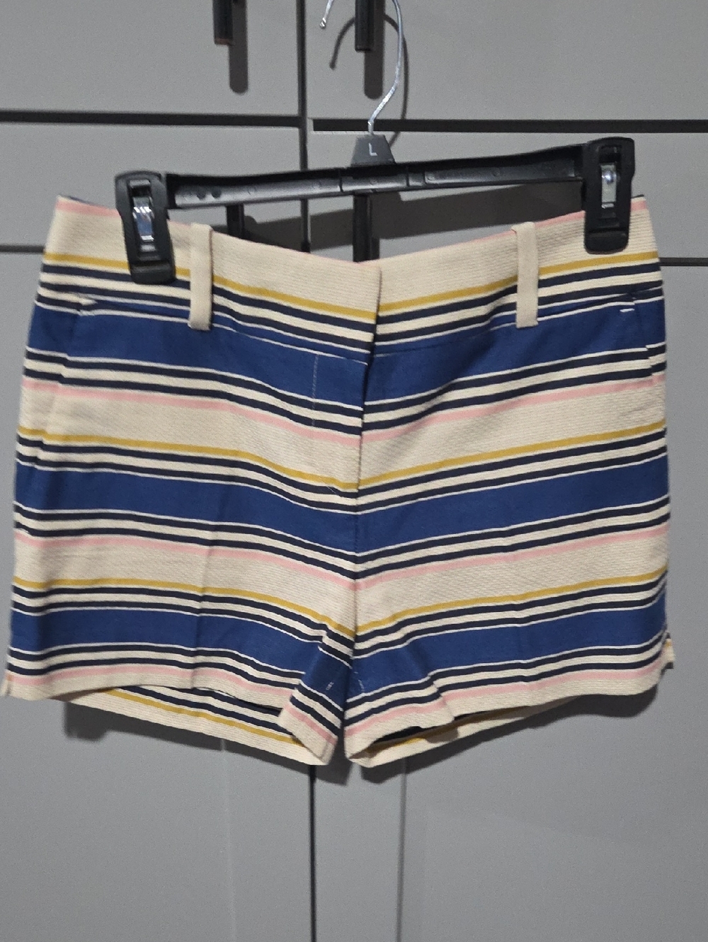 Ann Taylor Striped Blue, Cream, Yellow & Pink Shorts